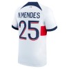 Camiseta de fútbol Paris Saint-Germain N.Mendes 25 Segunda Equipación 23-24 - Hombre